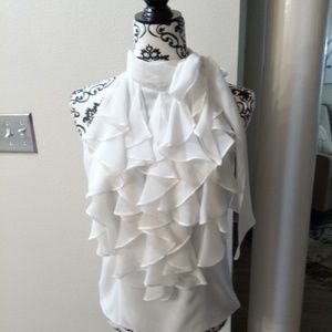 Samuel Dong NWT White Sleeveless Blouse(M)